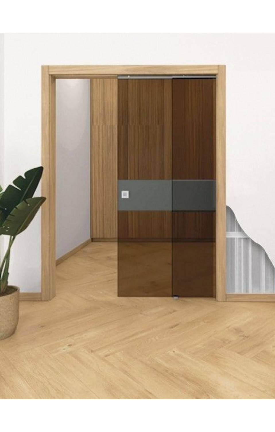 GLASS Synchronized Double Glass Sliding Door Frame for developers| DoorHub UAE Itar al bab PARALELO 